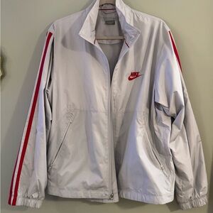 Nike Gray and Red Zip-Up Jacket